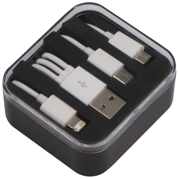 Macma Kunststoffbox mit 3 in 1 USB-Ladekabel