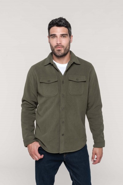 Kariban Fleece-Hemdjacke mit Sherpa-Futter für Herren
