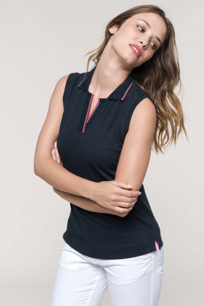Kariban Ärmelloses Polohemd für Damen
